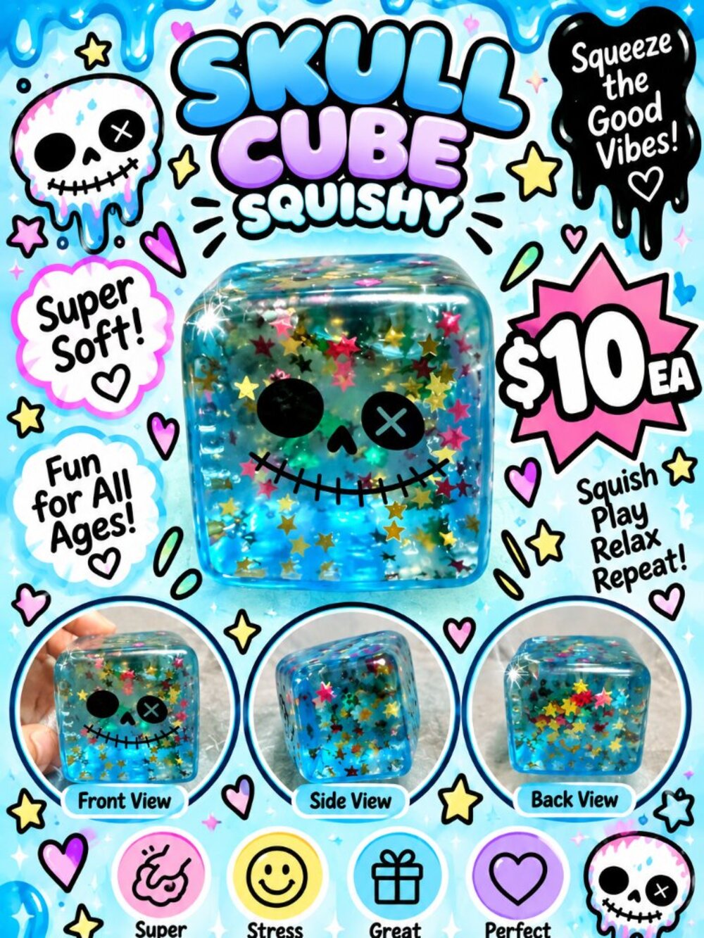 Skull Cube Squishy